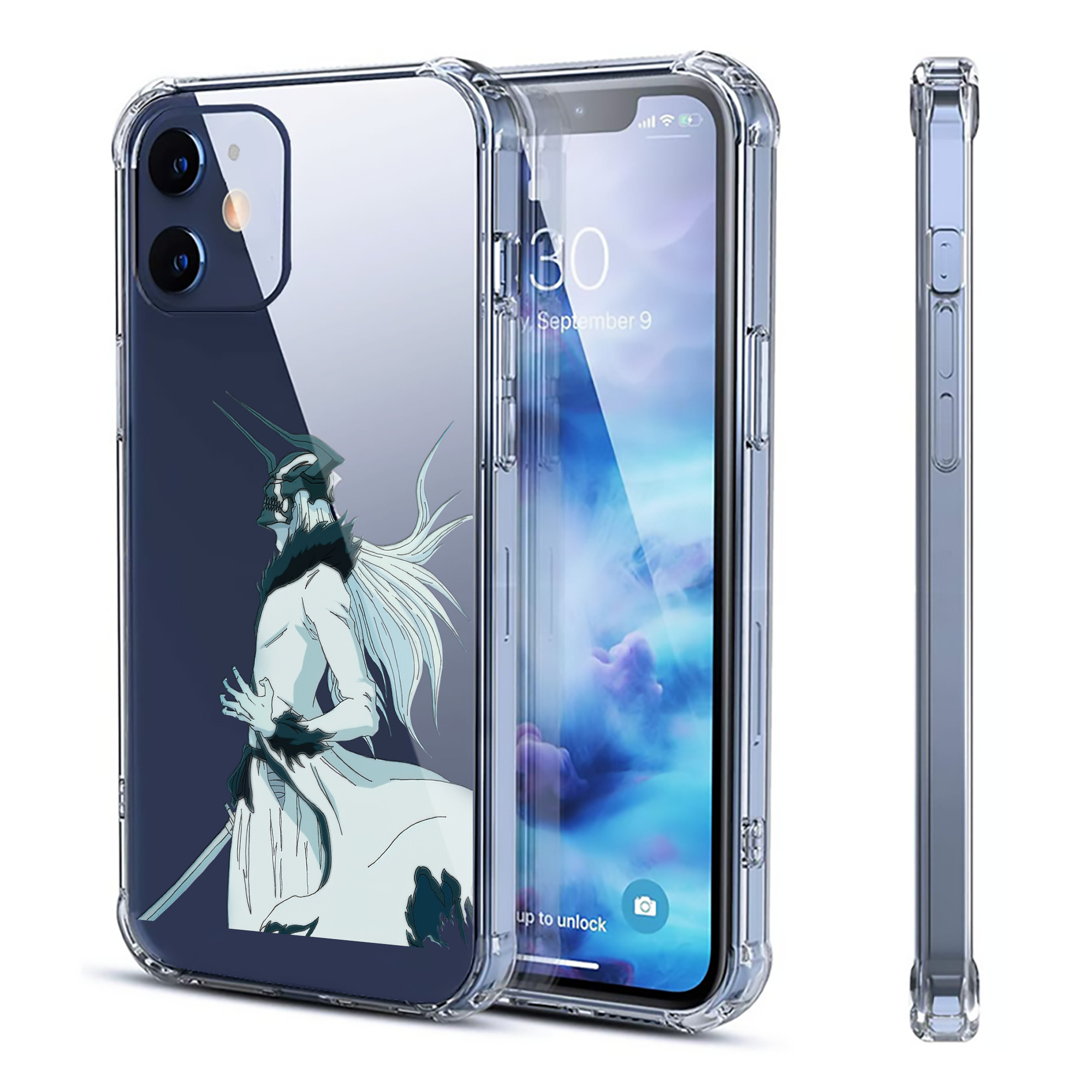 ブリーチ 黒崎一護（くろさき いちご）BLEACH Kurosaki Ichigo 【iPhone 12シリーズ対応】透明スマホケース（クリアソフトケース）